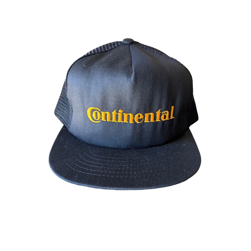 Vintage Continental Embroidered USA Made Swingster Black Snapback Trucker Hat